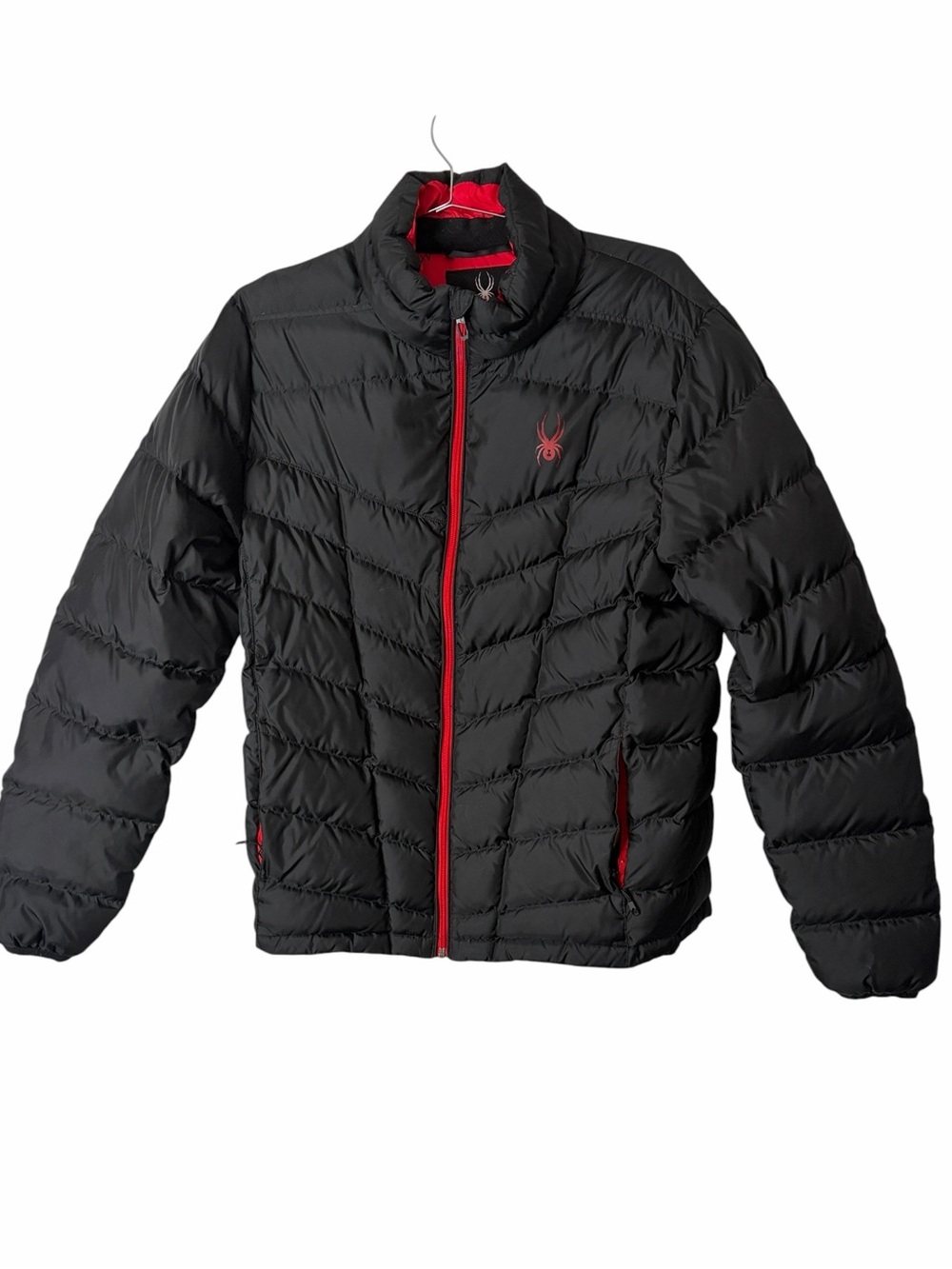Spyder Down Black Puffer Jacket with Red Accents size medium
